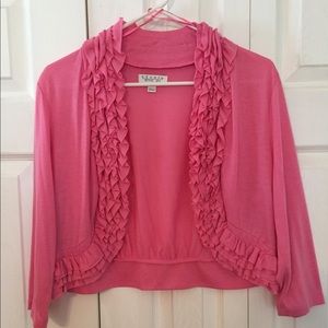 Ruffled Pink Shrug Petite Large